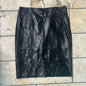 Halogen 100% Leather pencil skirt